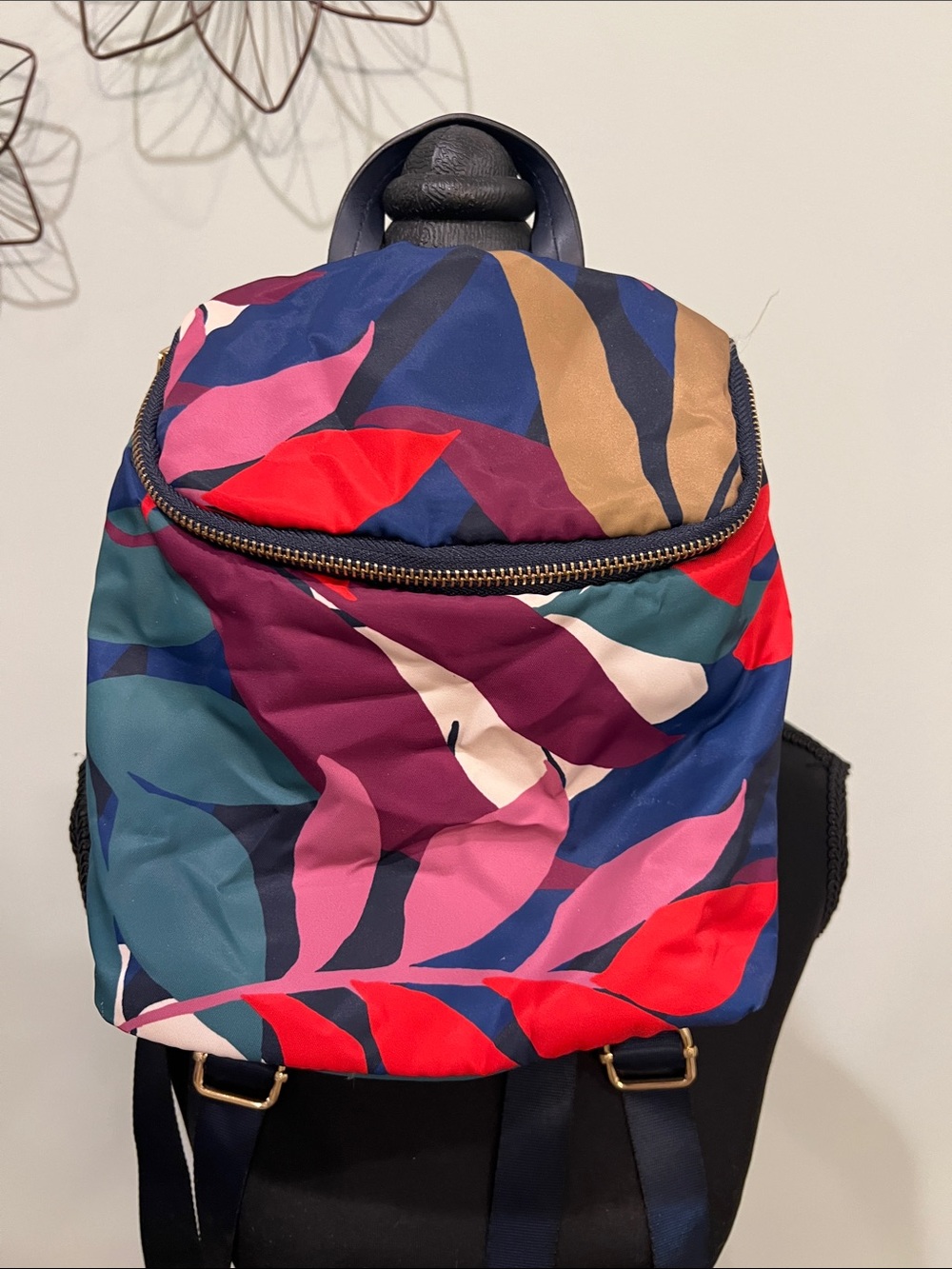 Women's Multicolor Leaf-Print Mini Backpack